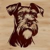 Free Clip Art Miniature Dog Head SVG A close-up illustration of a Miniature Schnauzer's head, suitable for use as clip art in various digital design projects.