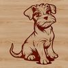 Miniature Schnauzer sitting on a white background, illustrated in vector art style.