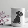 Free Miniature Dog Clip Art Design A detailed illustration of a Miniature Schnauzer sitting on its hind legs.