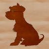Illustration of a miniature schnauzer in a seated position, suitable for use as clip art or vector design template.