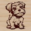 Illustration of a cute Miniature Schnauzer breed, shown in a seated position.