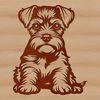Free Miniature Schnauzer Clip Art A breed-specific illustration of a sitting miniature schnauzer dog.
