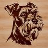 Cute Dog Face SVG Illustration Portrait of a miniature schnauzer dog with distinctive beard and eyebrows.