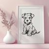 Artistic Sitting Miniature Schnauzer Decal