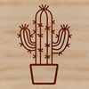 A simple line drawing of a cactus plant in a minimalist style.