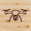Beautiful Drone Vector Art A simple line drawing of an unmanned aerial vehicle (UAV) in vector format.