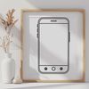 A digital illustration of a modern smartphone with sleek design features and touchscreen interface.