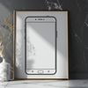 Modern Mobile Device Icon A digital representation of a cell phone with precise lines and clean aesthetics.