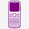 A 2D representation of a modern cell phone with detailed screen and buttons.