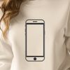 Detailed Smartphone Cutout Art A detailed illustration of a modern cell phone with various technical elements.
