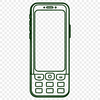 A digital illustration of a modern mobile phone.