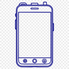 Illustrated SVG graphic of a modern smartphone device with sleek design and advanced technology features.