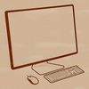Modern Desktop Graphics An SVG graphic of a computer setup featuring a PC tower, keyboard, and display screen.