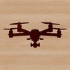 A sleek, minimalist design illustration of a drone in silhouette form, suitable for vector art projects.