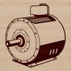 Vector illustration of a motor, suitable for digital design and cutting machine projects.