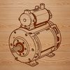 A detailed technical illustration of a motor, suitable for vector art designs and cutting machine projects.