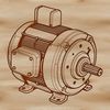 An SVG diagram of a motor showcasing its mechanical parts and inner workings.