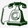 A modern telephone with a cord and receiver, designed as a vector graphic.