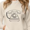 Digital Telephone Graphics A digital illustration of a standard telephone with a cord and receiver.