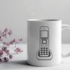 A simple telephone icon made up of geometric shapes in vector format.