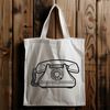 A 2D illustration of a telephone, suitable for vector art and clip art purposes.