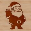 A silhouette vector illustration of Santa Claus in a festive Christmas outfit.
