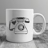 Digital Phone Graphics Illustration A simple digital telephone with cord and receiver, suitable for graphic design projects.