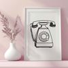 An SVG design of a classic phone with clean lines and minimalist details.