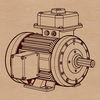 A detailed illustration of an electric motor, suitable for vector art design.