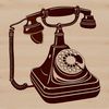 Vintage Phone Illustration A detailed illustration of a telephone with a retro design.