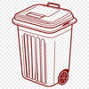 Simple Trash Bin Design A 2D digital representation of a standard trash can bin with a simple design.