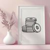 Coin Illustrations in SVG Format A collection of high-quality coins in a vector format, suitable for digital cutting machines like Cricut.