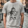 Whimsical Monkey Pig Animal Design A monkey-pig hybrid animal illustration in vector format.