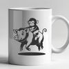 A monkey-pig hybrid animal in vector format, suitable for cutting machines or laser engraving.