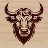 Moostyle Cow Face Vector Graphic A high-quality digital image of a cow's head, designed as a vector graphic for use in various creative projects.
