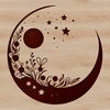 Moon Phase Symbol Vector Design An illustration of the night sky with a stylized moon phase symbol in vector format.