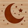 An editable graphic representation of the lunar surface with details suitable for digital design or cutting projects.