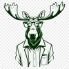 Wild Animal Silhouette with Eyewear A stylized illustration of a wild animal wearing glasses, depicted in a simple vector design.
