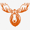 Wildlife Illustration - Single Moose in Forest Clearing A single moose standing in a forest clearing, illustrated as a vector graphic.