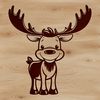 Majestic North American Mammal Illustration A detailed illustration of a large North American mammal with distinctive antlers.