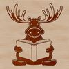 Wild Forest Reader A realistic illustration of a wild animal reading a book in a forest setting.