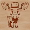 Moose Wearing a Hat SVG A moose, a large wild animal native to North America, wearing a hat in a stylized illustration.