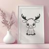 Free Moose Clip Art Design A digital illustration of a moose in vector format.