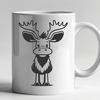 Beautiful Moose Vector Graphic Design A large wild animal with antlers, depicted in vector format for cutting or editing purposes.