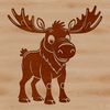 Majestic Wild Antler Illustration A detailed illustration of a large wild animal with antlers, suitable for vector art and cutting machine designs.