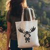 Free Antlered Animal Icon A large, antlered wild animal standing in a forest environment.