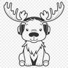 A realistic illustration of a wild animal, specifically a moose, with detailed texture and features.