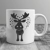 Stylized Moose Illustration with Heart Details A digital illustration of a moose in a stylized format with heart details.
