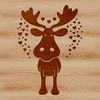 Heart-Touched Wildlife Art A close-up illustration of a majestic moose with heart accents.
