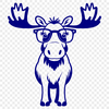Cartoon Moose in Shades A moose wearing glasses in a cartoonish style.